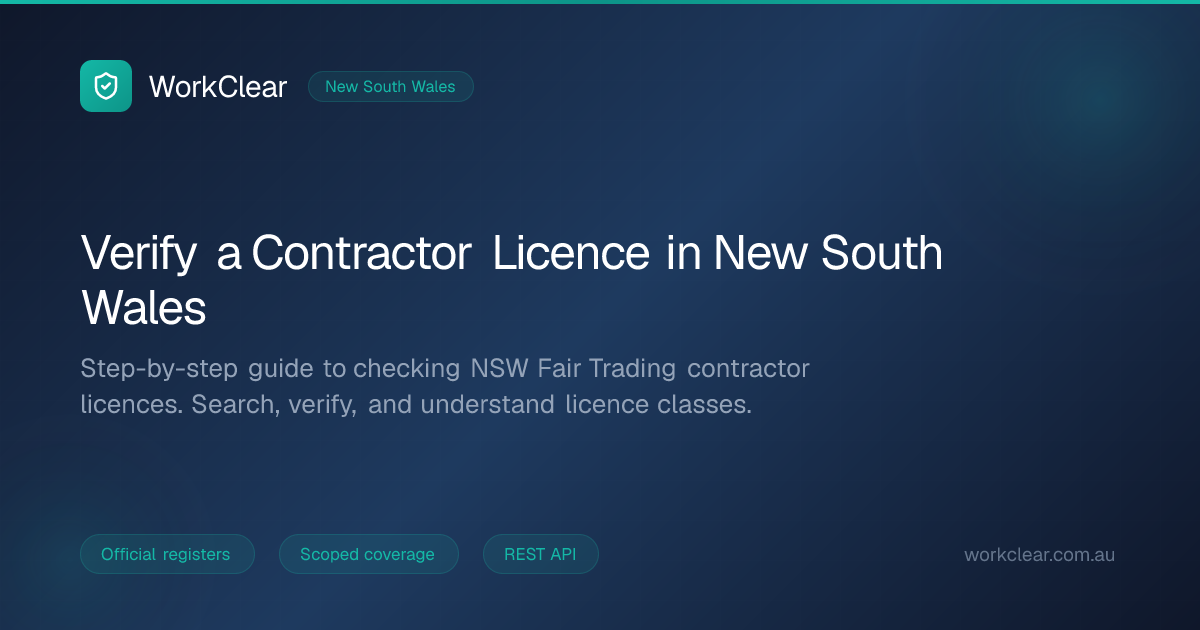 NSW Contractor Licence Check Guide | Fair Trading Search | WorkClear Guides